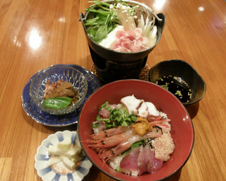 海鮮丼＆豚鍋