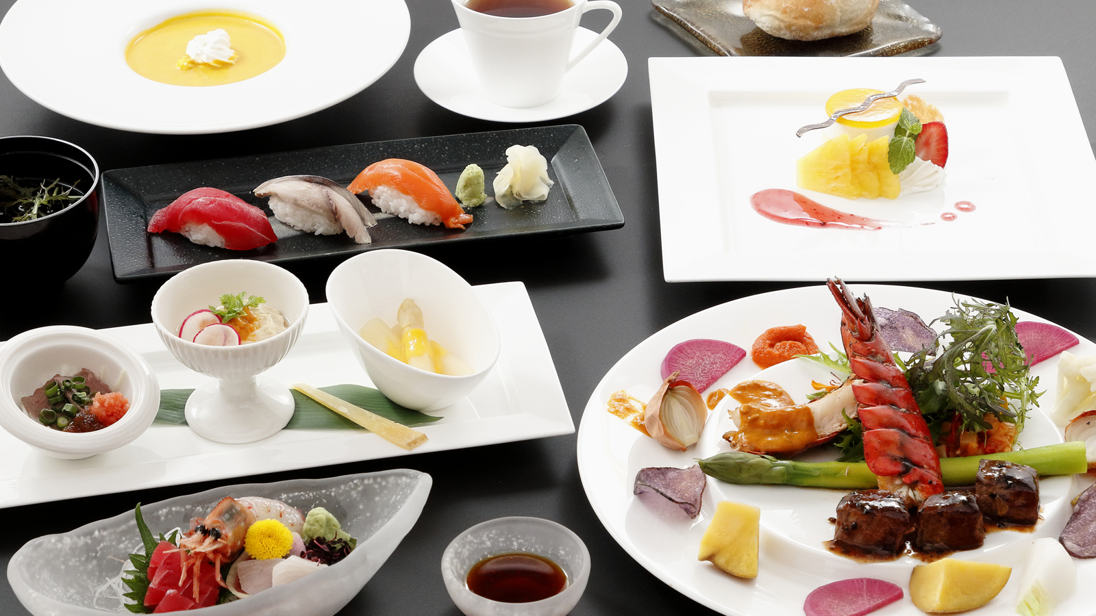 ■夕食イメージ(2025 Summer)　和洋折衷コース料理