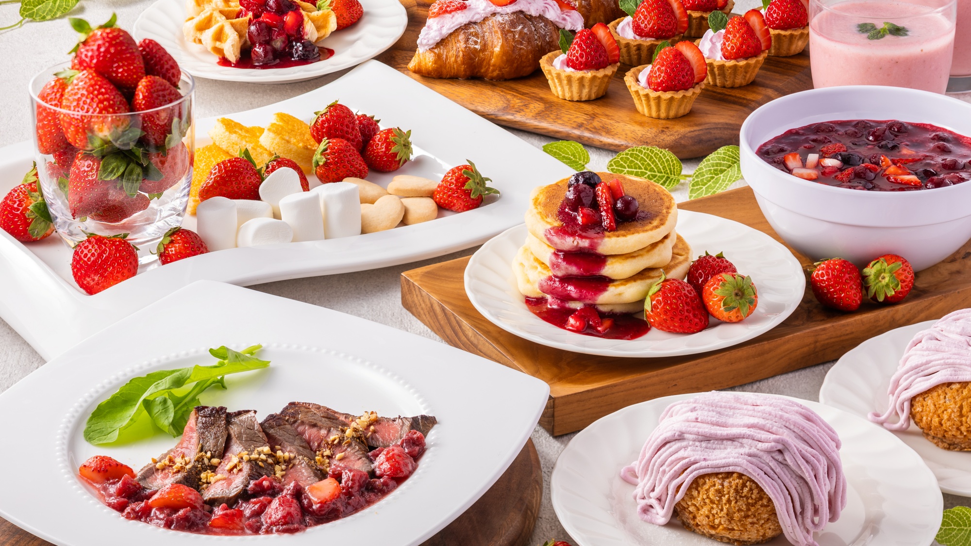 【2026/1/5～4/30】期間限定！通常の朝食・夕食ビュッフェいちごのスペシャルメニュー