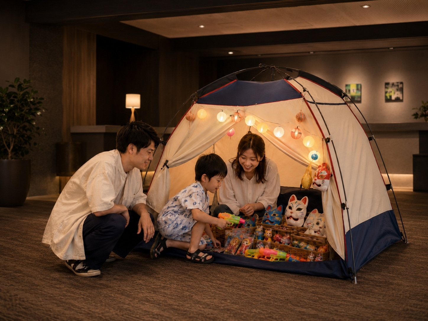 【ファミリー特典付】遊具を設置した別会場で夕食＆朝食ビュッフェを時間無制限で満喫！