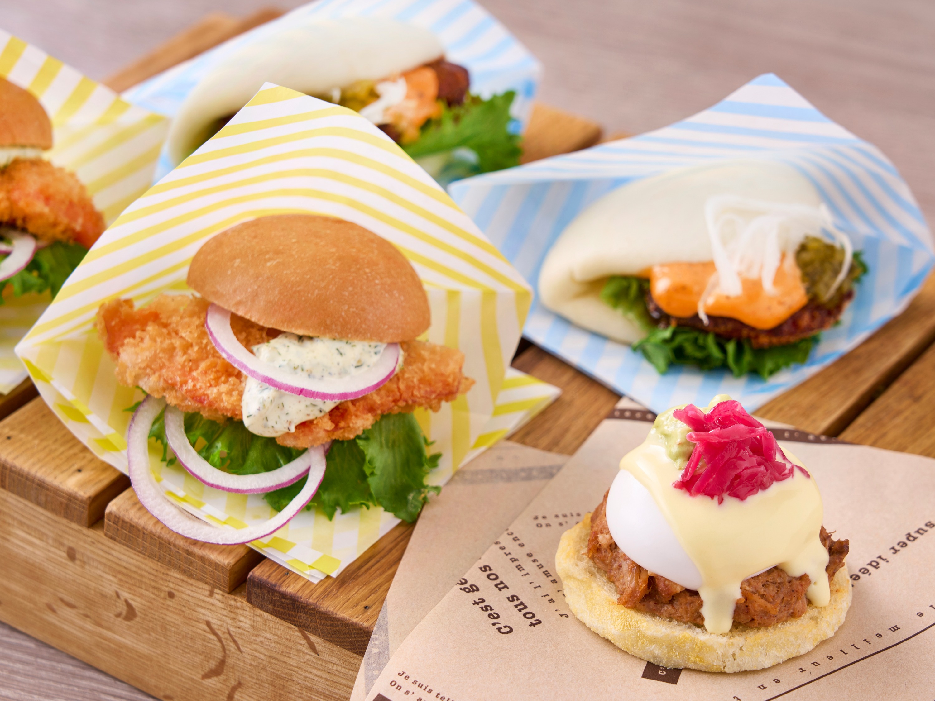 ＜4/1～ 朝食ビュッフェ＞バーガー集合（イメージ）