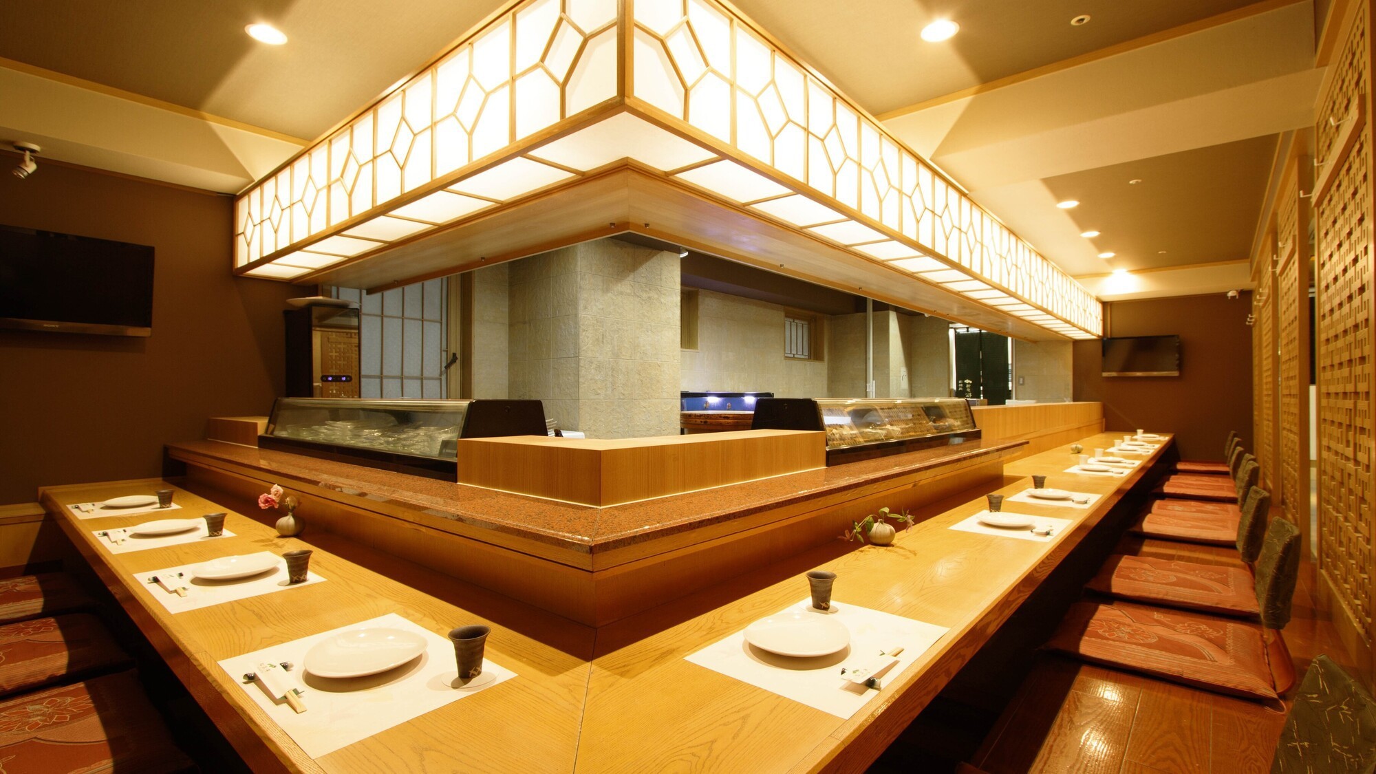 松月亭博多本店カウンター席(ホテル2階)