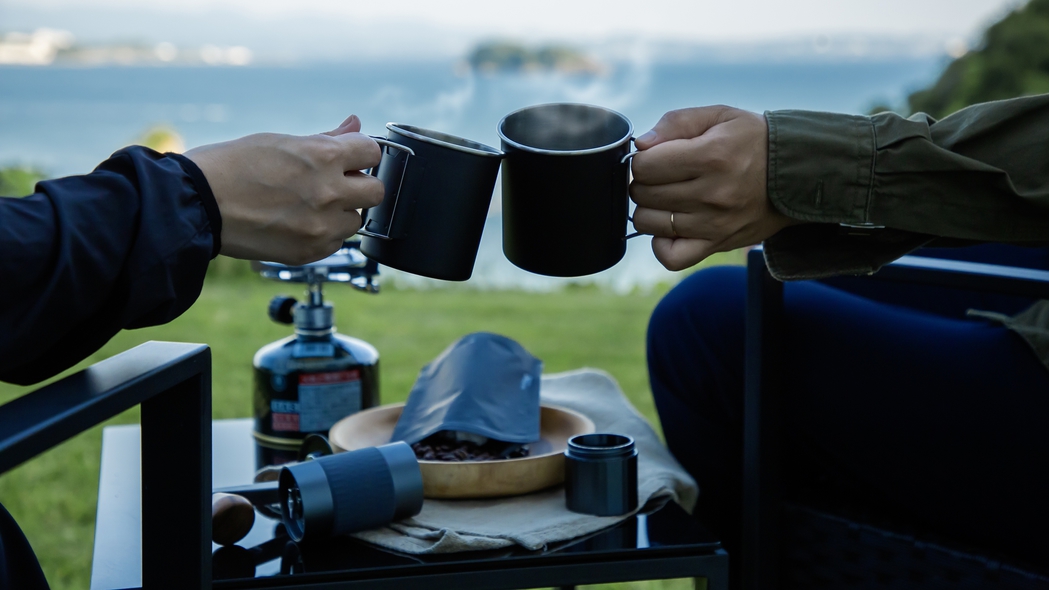 【屋外ブリューコーヒー体験】紀州備長炭焙煎珈琲で味わう贅沢なひととき〈夕朝食付き〉