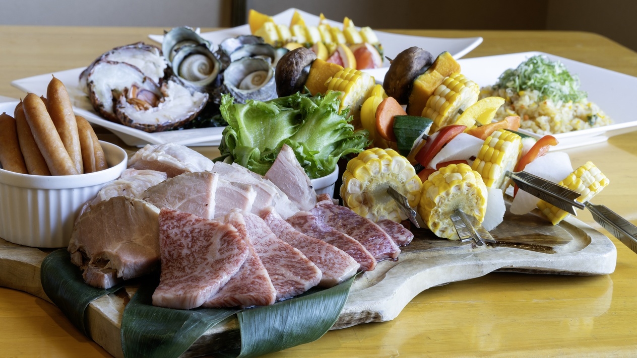 【組数限定/個室でゆったり】熊野牛BBQを楽しむちょっと贅沢なBBQプラン＜夕朝食・ラウンジ付＞