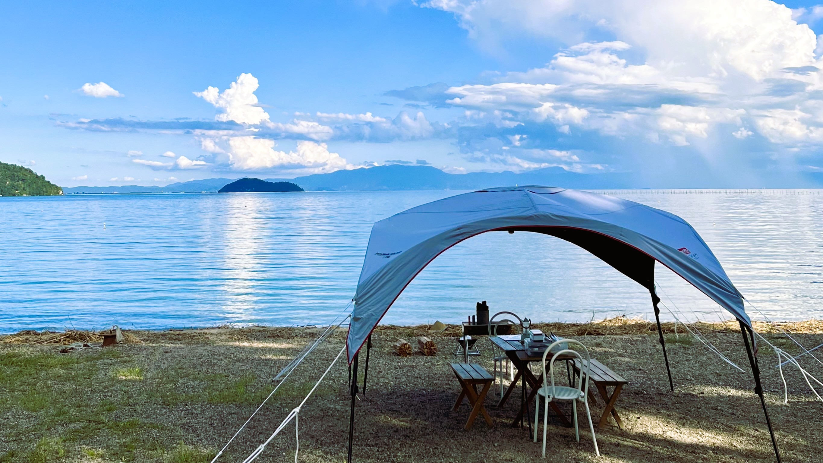 奥琵琶湖が一望できるプライベートビーチでのBBQ