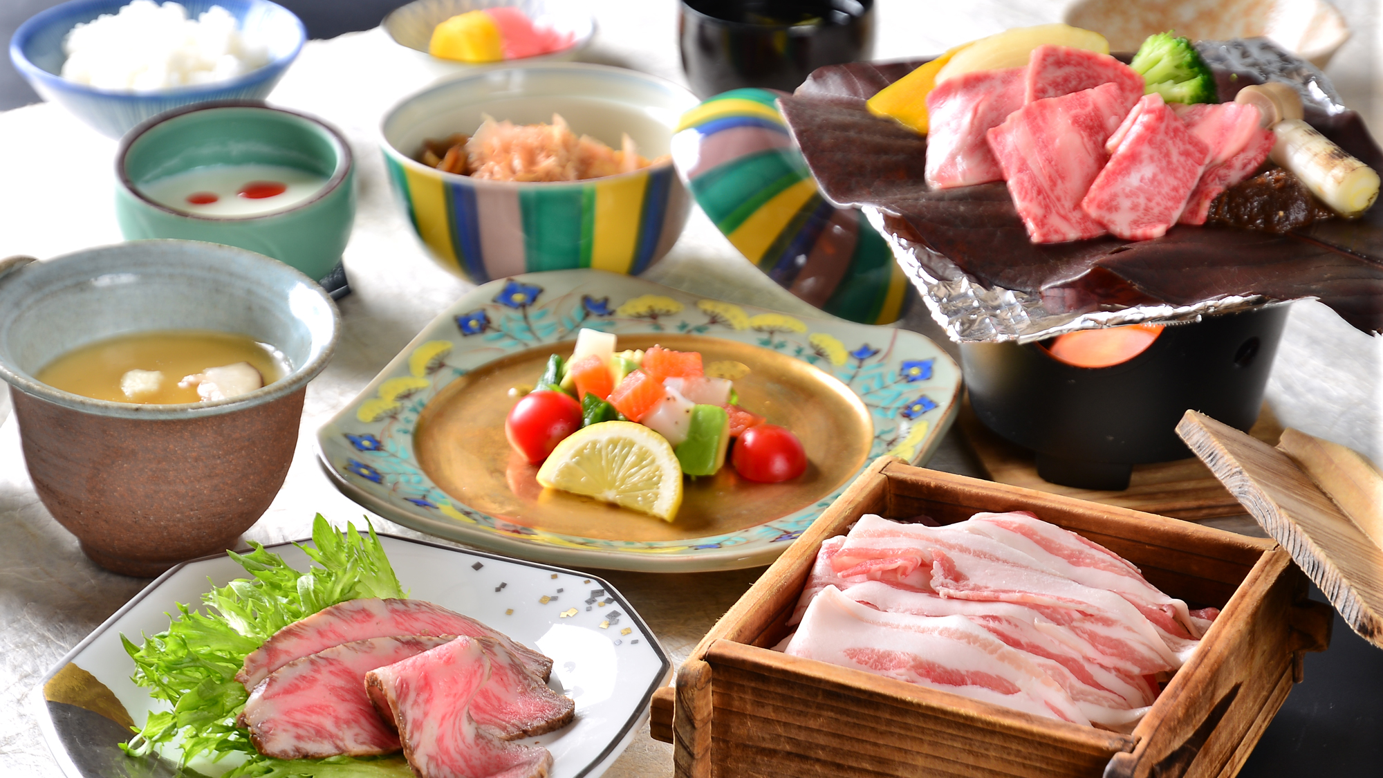 飛騨高山地方の名物を集めた田島館基本飛騨会席