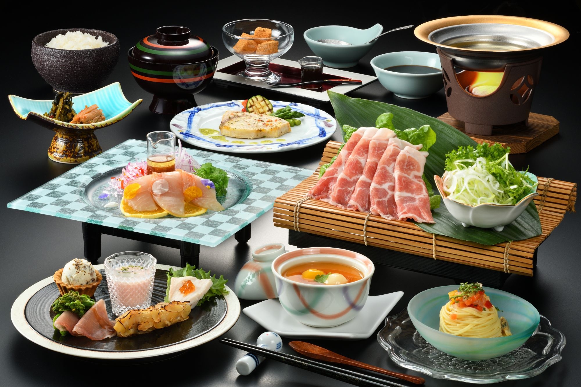 【楽天トラベル】お値打ち会席膳★オールインクルーシブ★県産ブランド豚『JAPANX』季節の鍋御膳