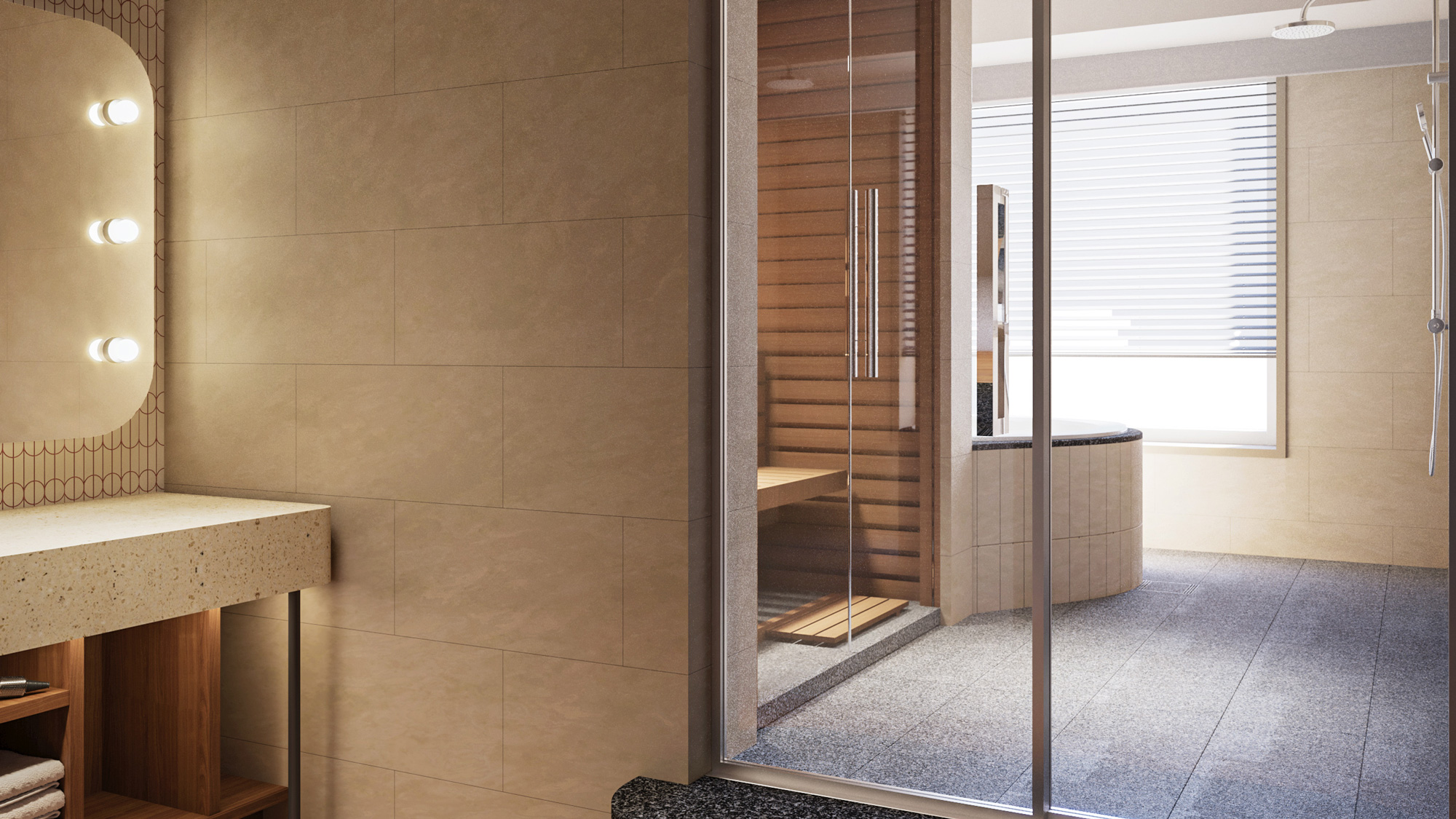 プライベートサウナ｜57平米・駐車場無料・フリーフロー