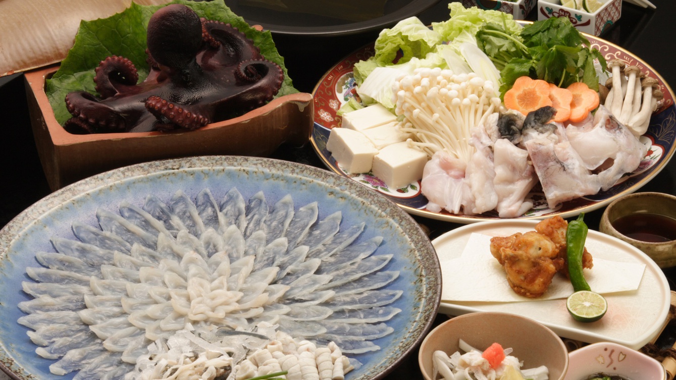 【秋・冬限定】＜とらふぐ×茹でタコ料理＞冬の味覚と名物を味わう。噛むほど美味しい旨味と食感★