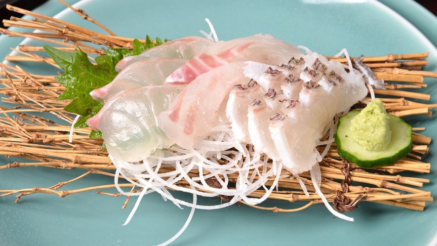*お夕食一例（お刺身）/日間賀島に来たら絶対海の幸！新鮮なお魚の味、ご堪能下さい。