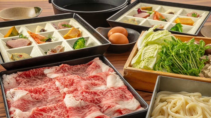 【楽天月末セール】ワンコと一緒にお部屋でゆったりお食事。栃木県産牛・那須御養卵のすき焼きを贅沢に！