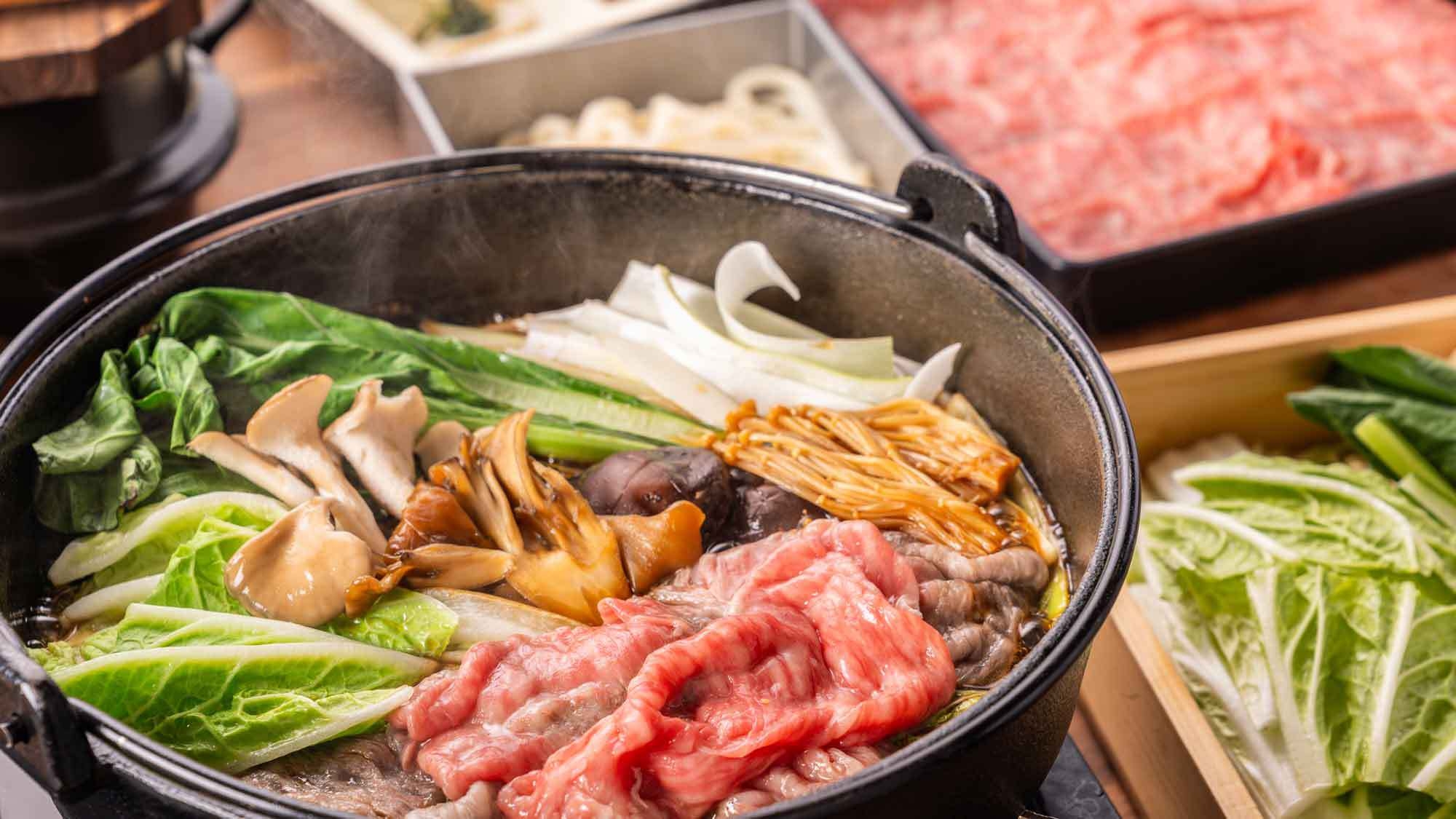 【プレミアム★すき焼きプラン】とちぎ和牛の柔らかお肉に至福のひととき♪部屋食で愛犬も安心（2食付）