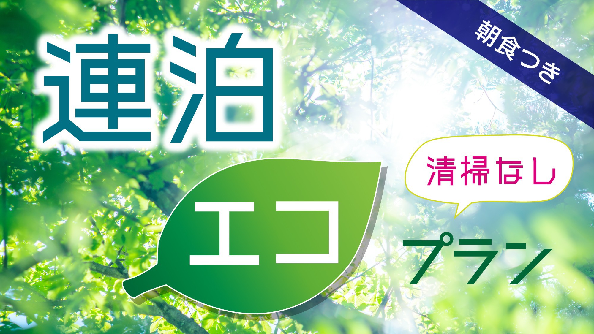 【連泊ECO割】お掃除は3日に1回のECOプラン＜朝食付＞