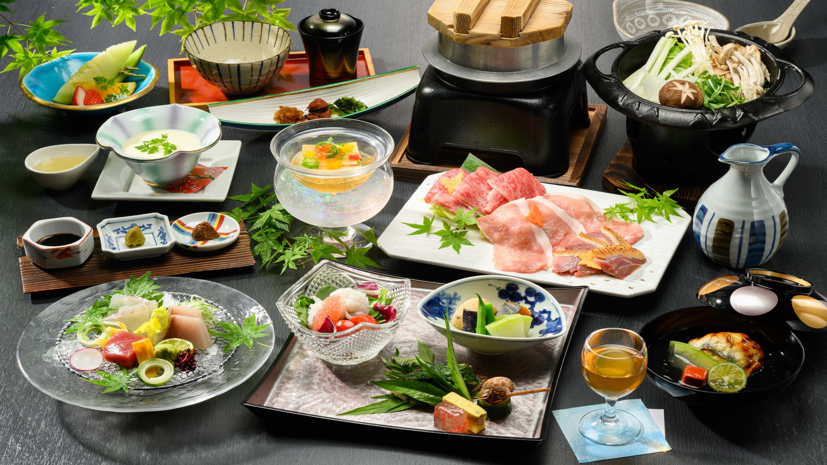 【かがりや会席〜大和の恵〜】奈良特産「大和牛・大和ポーク・大和肉鶏」を食す夏の贅沢時間（夕・朝食付）