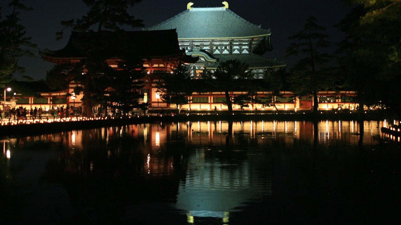 東大寺の夜景（ホテルから車で約6分）