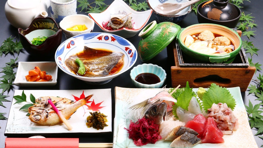 【夕食】金目鯛好き料理コース★全体の一例。写真の煮付けは金目鯛になります*