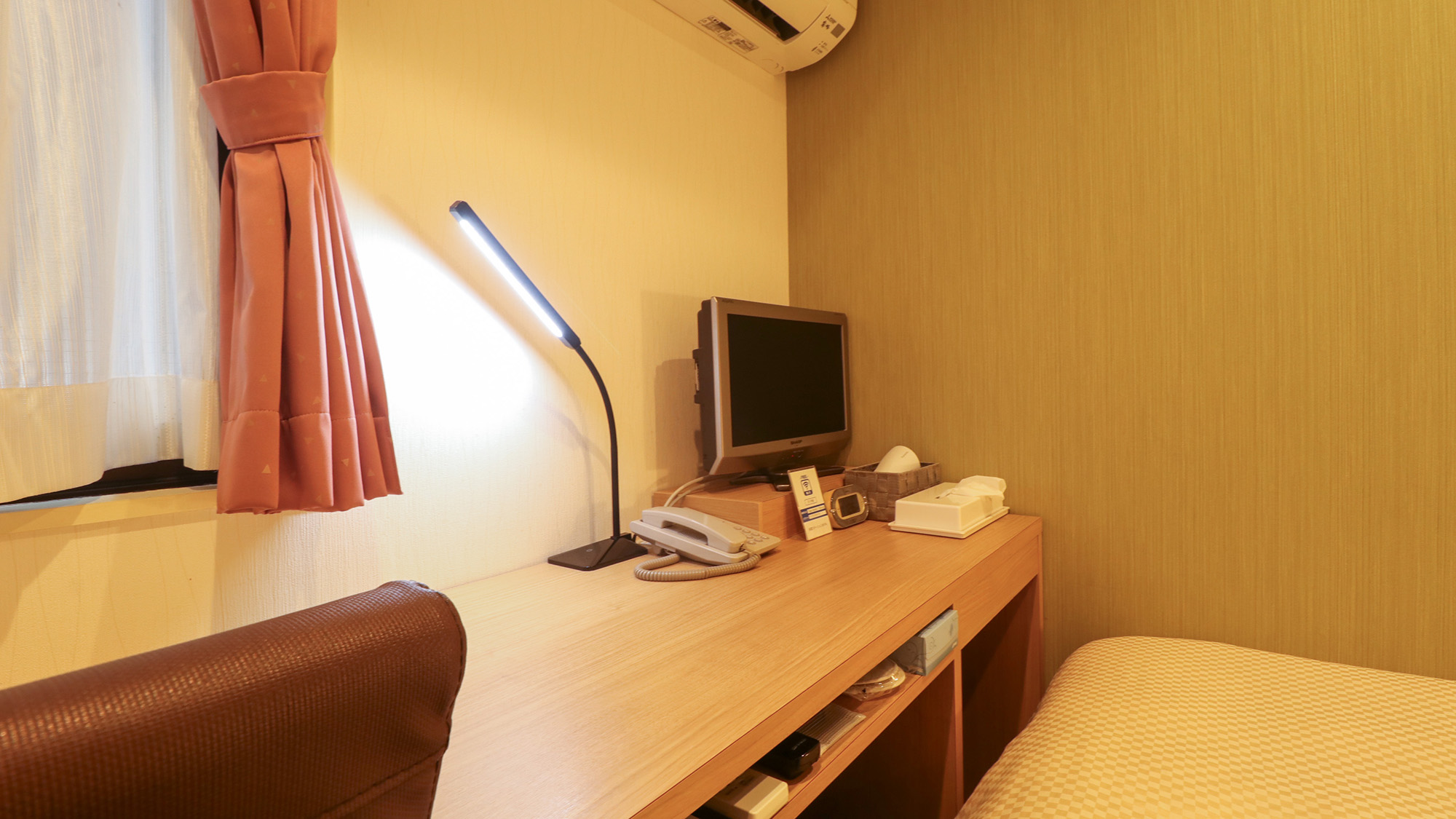 #シングル　便利なアメニティや貸出品をご用意しています。