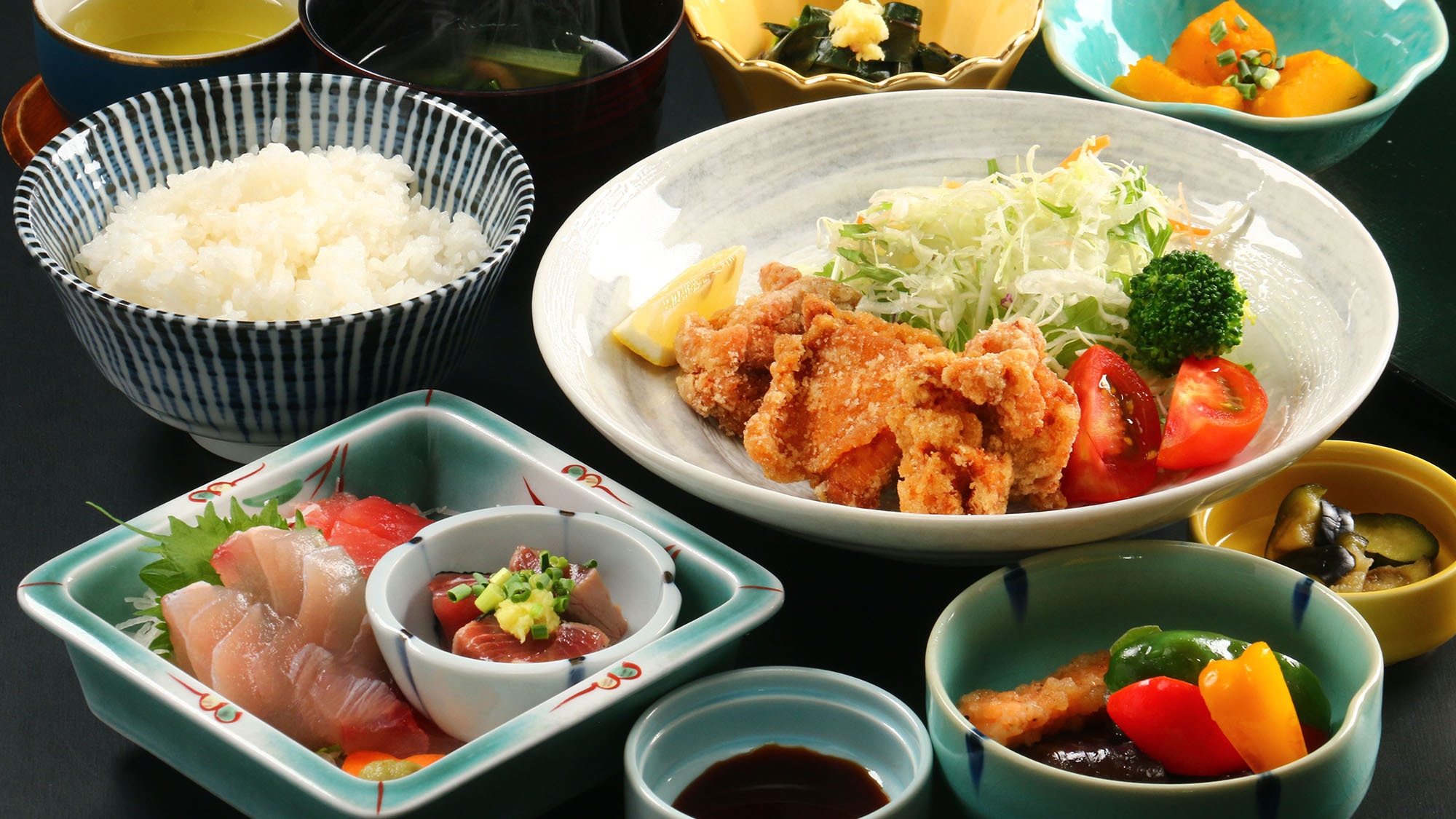 【2食付プラン・現金特価】夕食はお造り付き日替わり定食、朝食は健康定食で今日も元気に