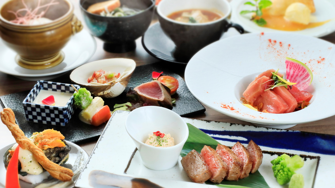【極会席】仙台黒毛和牛のステーキがメインの会席料理