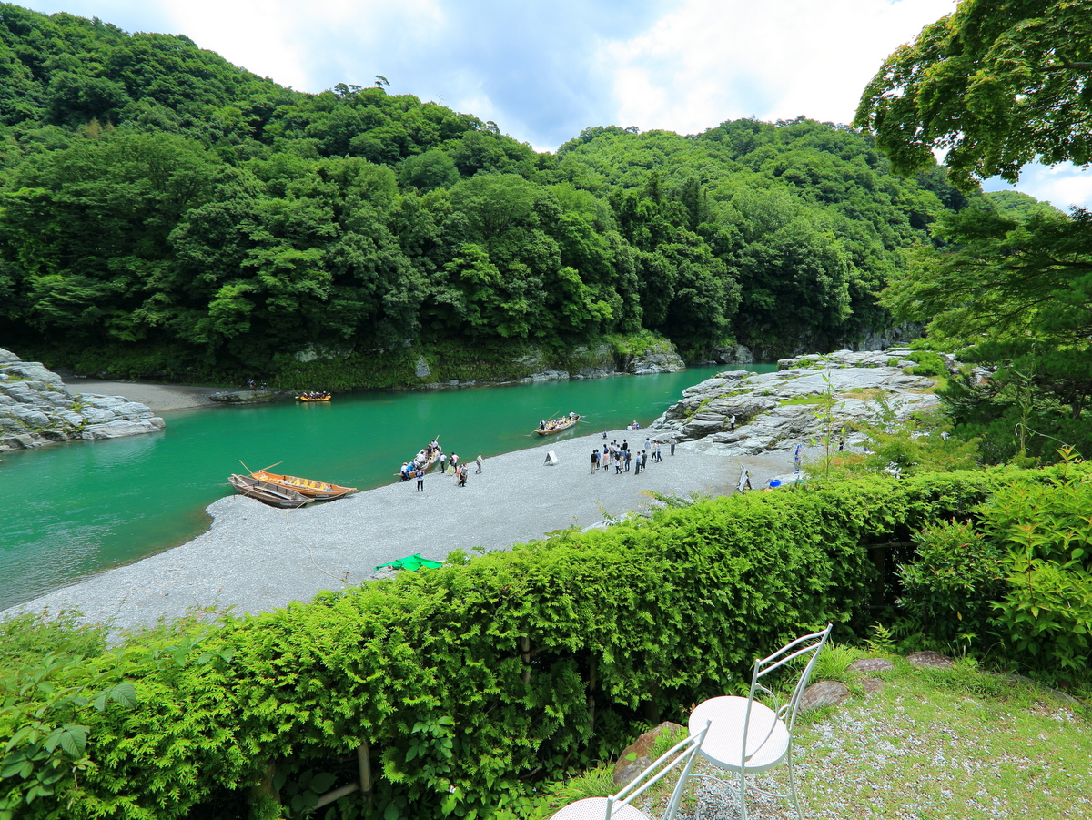 庭園から見た岩畳（7月頃）