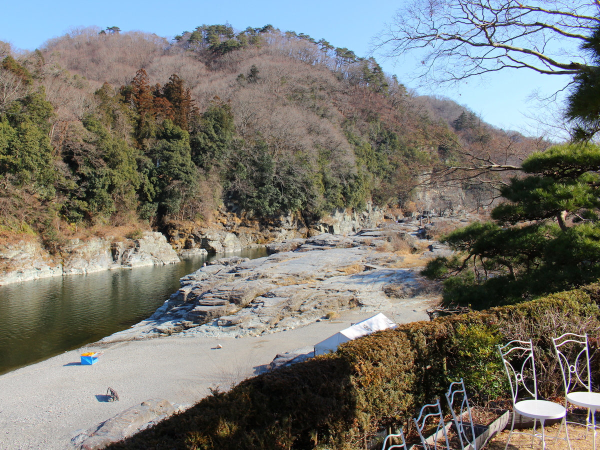 庭園から見た岩畳（2月頃）