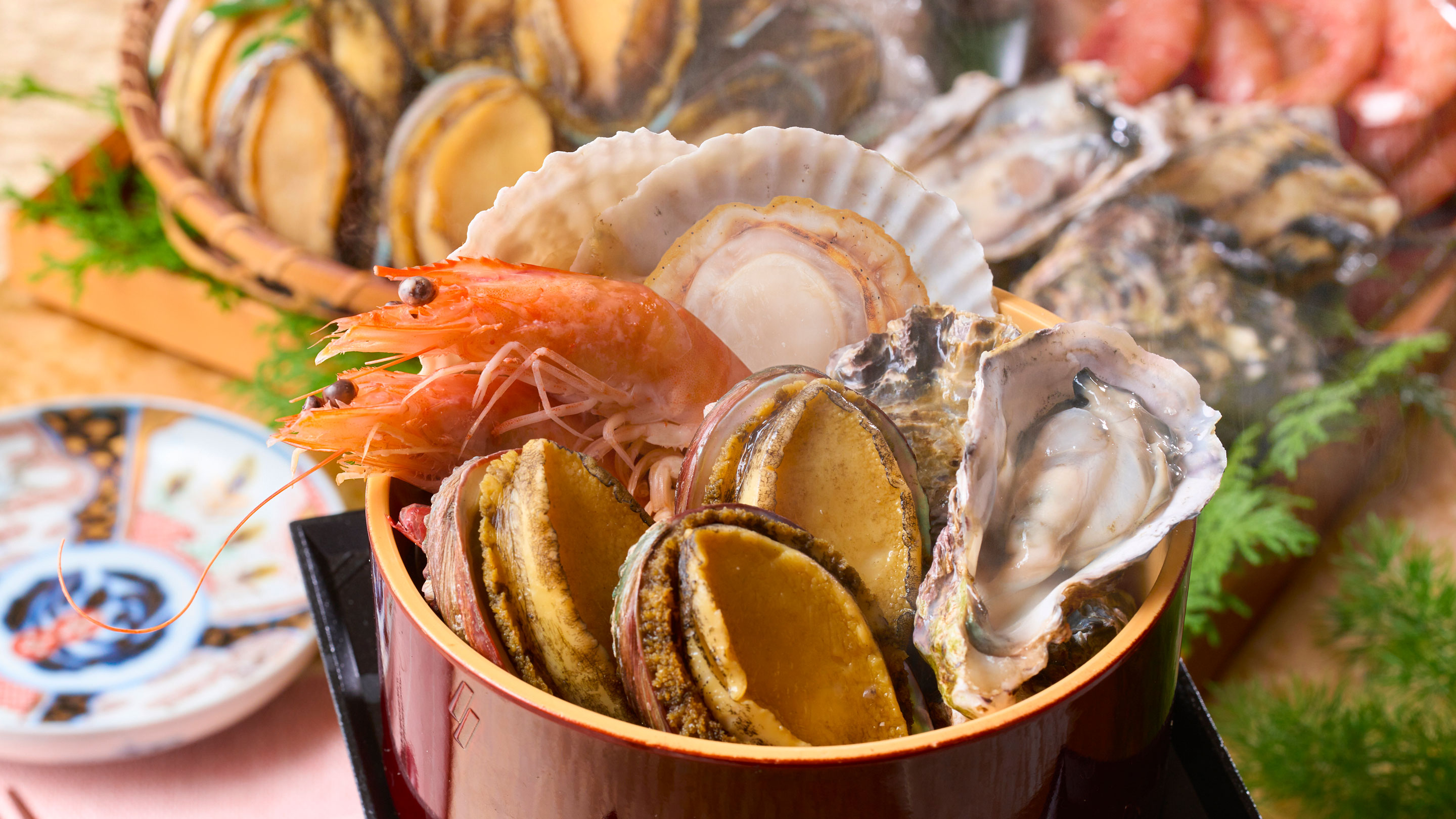 金目鯛づくしバイキング 海鮮蒸し（ホタテ・赤エビ・あわび・かき）※イメージ