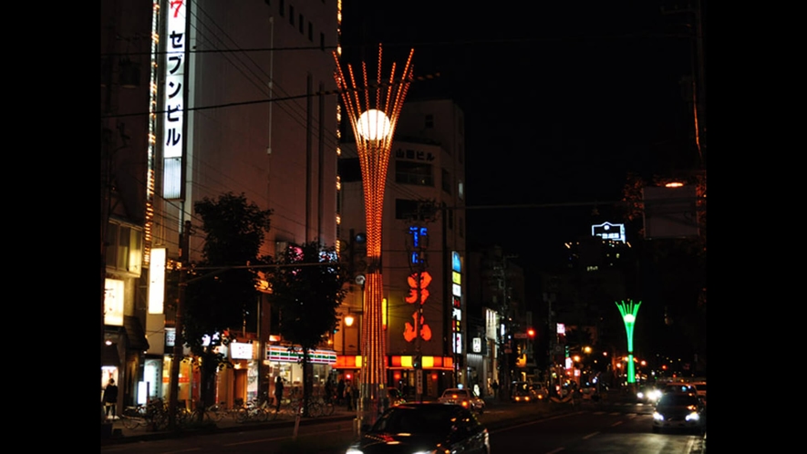 【さんろく】旭川最大の繁華街“さんろく”に一番近いホテルです。