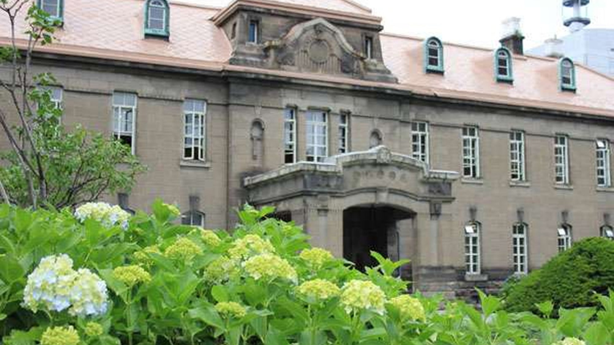 【札幌市資料館】色とりどりの紫陽花が咲く札幌市資料館は、札幌プリンスホテルタワーから徒歩約4分。