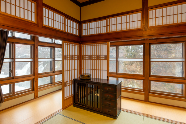 2面の窓から渓流を【和室８畳+６畳角部屋】※トイレ・洗面なし