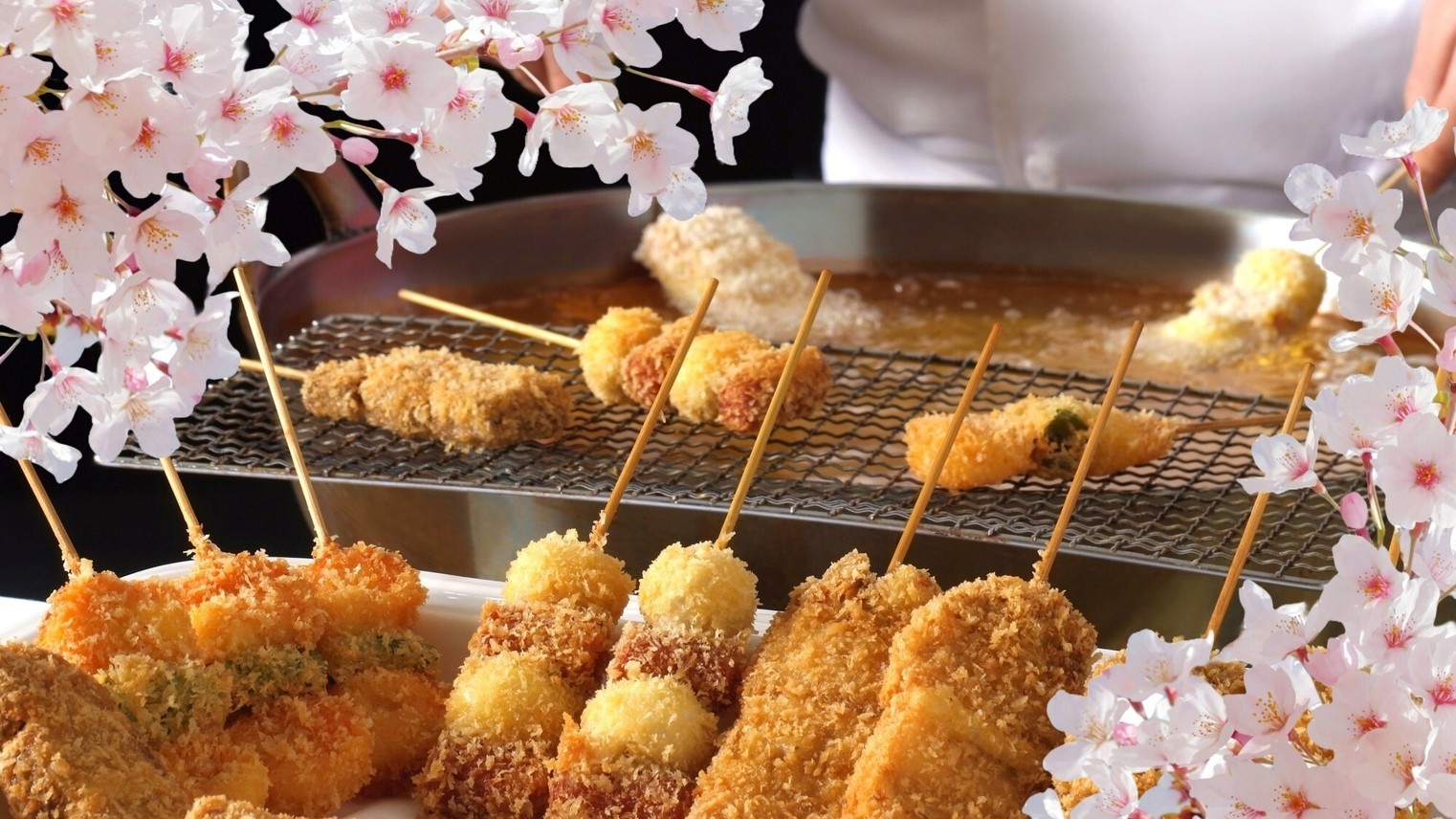 【3〜4月・春バイキング】＼春爛漫・桜咲く春の味覚／春野菜×串揚げ・牛・海鮮に春色スイーツ食べ放題！