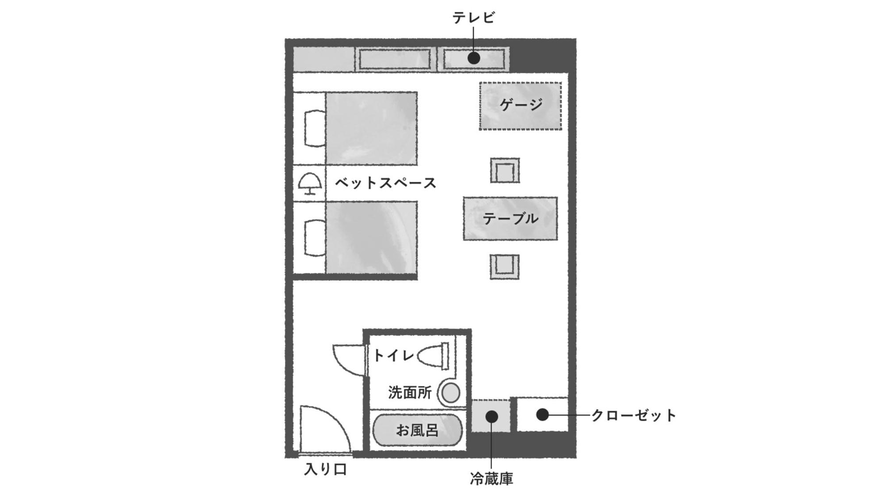 ペット専用ルーム【洋室ツイン】間取り