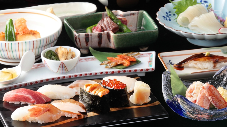 【寿司コース～大沼寿司懐石～　イメージ】お寿司を中心とした和食コースです。