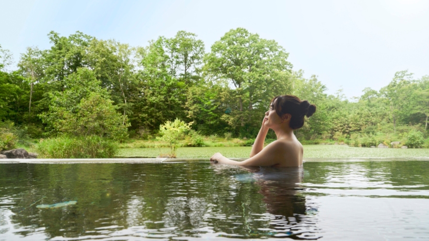 【西大沼温泉　森のゆ】湯上りは「すべすべつるつる」保湿効果や美肌効果が期待できます。