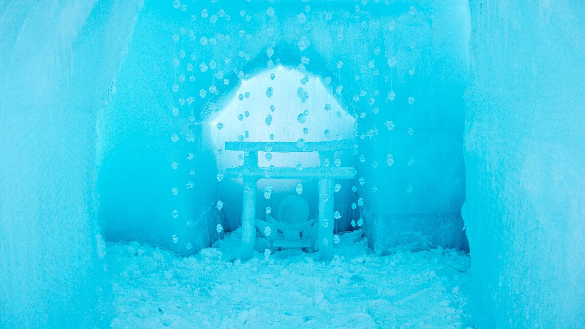 ◆氷濤まつり（画像は過去開催時の様子）／氷でできたオブジェは写真映えも！