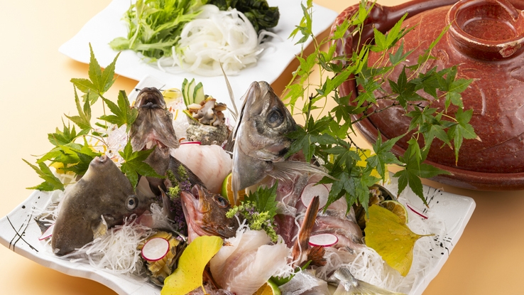 【冬の釣りと温泉旅：魚じまん】極上の魚を味わう淡路島魚じまん会席/ご夕食はお部屋・ご朝食はバイキング