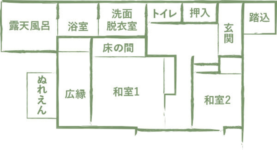 【特別室】間取図  ｢光彩｣｢逢滝｣｢胡蝶｣