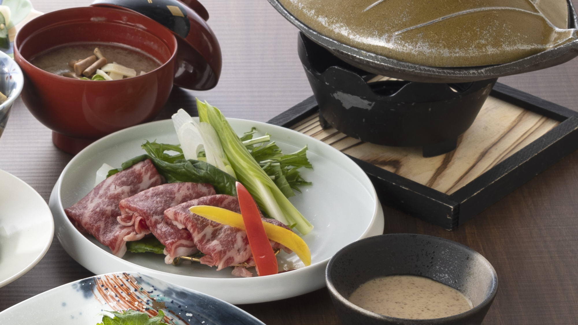 春季創作和食：国産牛焼きしゃぶ 焼き野菜