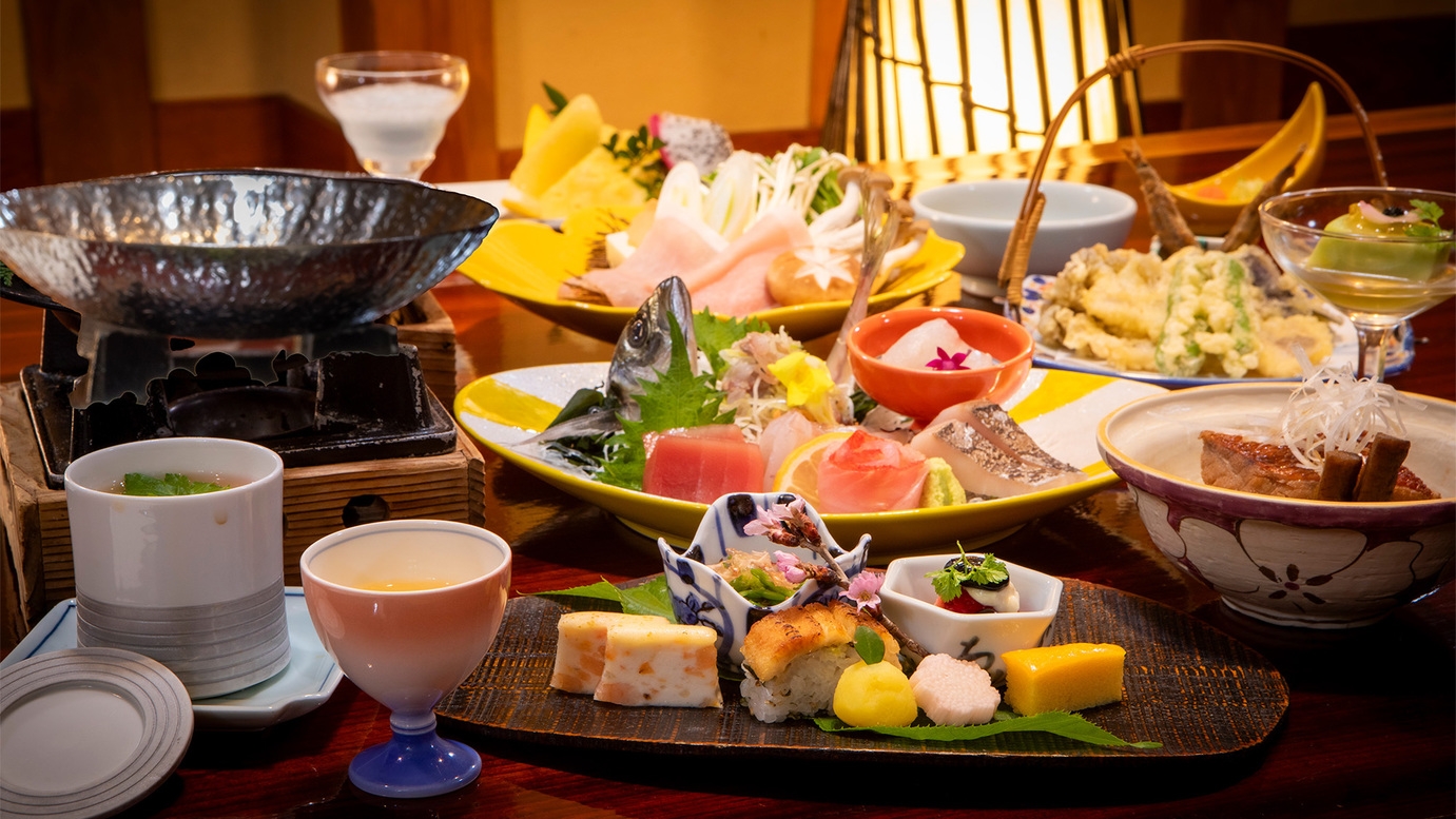 ★*.季節の海の幸を集めた基本のコース　五十集会席「潮路-しおじ」＜お食事処＆貸切露天無料＞