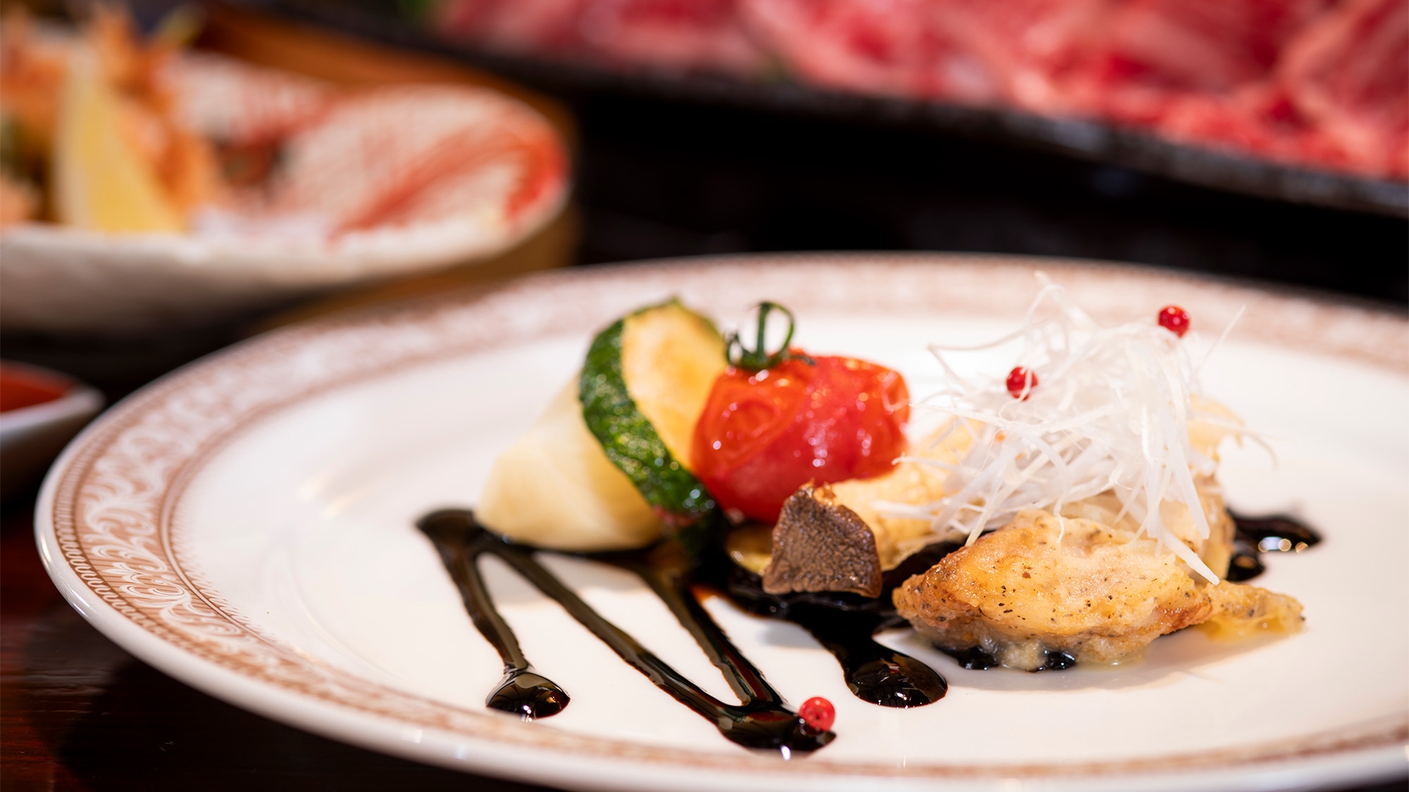 *..+■お肉もお魚も愉しみたい〜五十集会席「月彩-かっさい」＜アウト11時＆貸切風呂無料＞