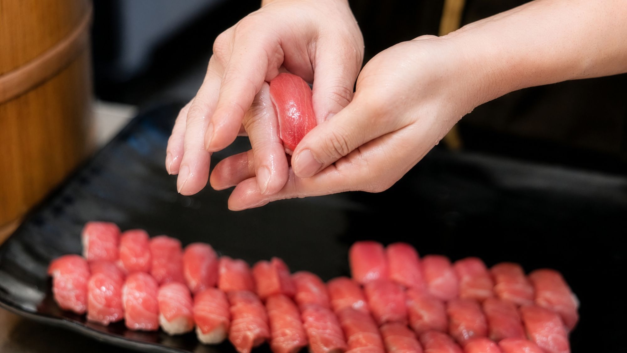 やまのはの夕食の握り寿司