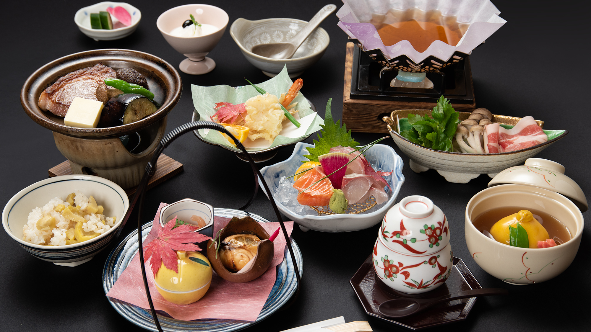 夕食(季節会席)※季節や仕入れ状況により内容はことなります。