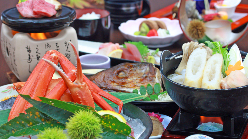 【秋冬SALE】【秋田・男鹿グルメ満喫プラン】〜秋田錦牛・きりたんぽ鍋・男鹿の赤がに・男鹿産真鯛〜