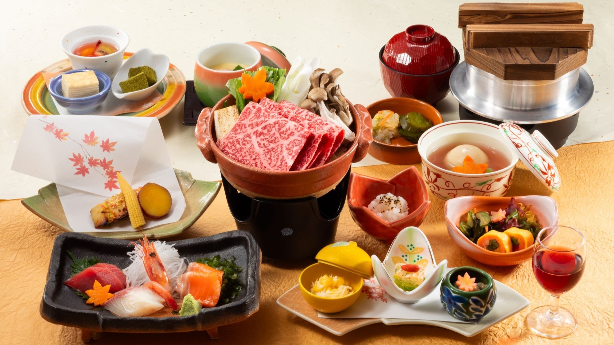 【さき楽60】60日前迄のご予約でお得●夕食はレストランで　笑福御膳/牛肉メイン●1泊2食付
