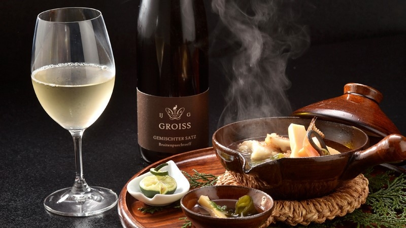【5種のマリアージュ】ソムリエが選んだ上質なオーストリアワインと四季折々京懐石の饗宴