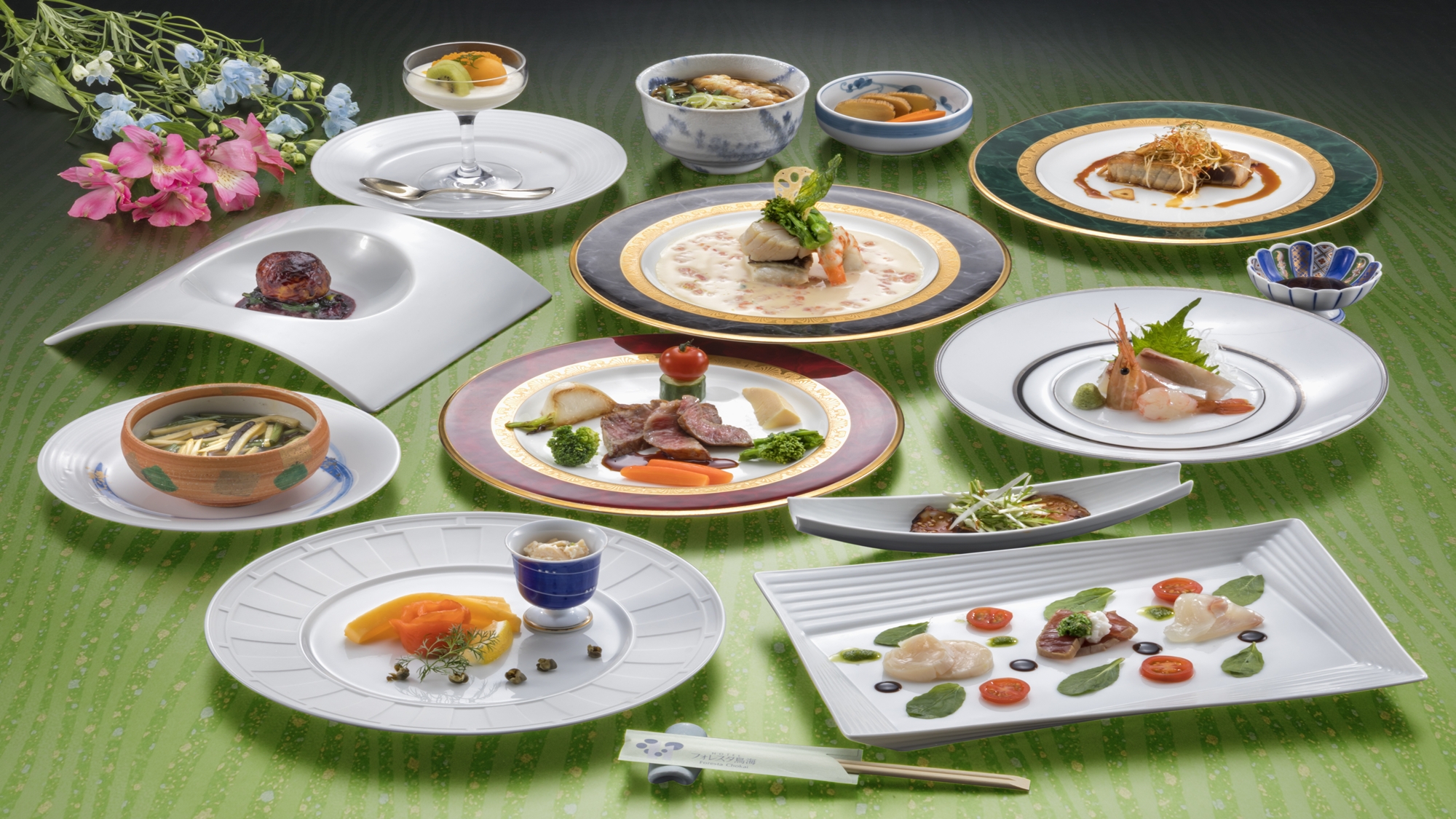 *【和・洋会席コース】一例。和の繊細さと洋の華やかさが共演した、彩り豊かなコース料理