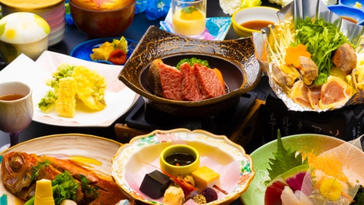 【迷ったらコレ！春のスタンダード】みかわ牛陶板焼＆鮮魚５種盛♪３〜５月の竹島会席