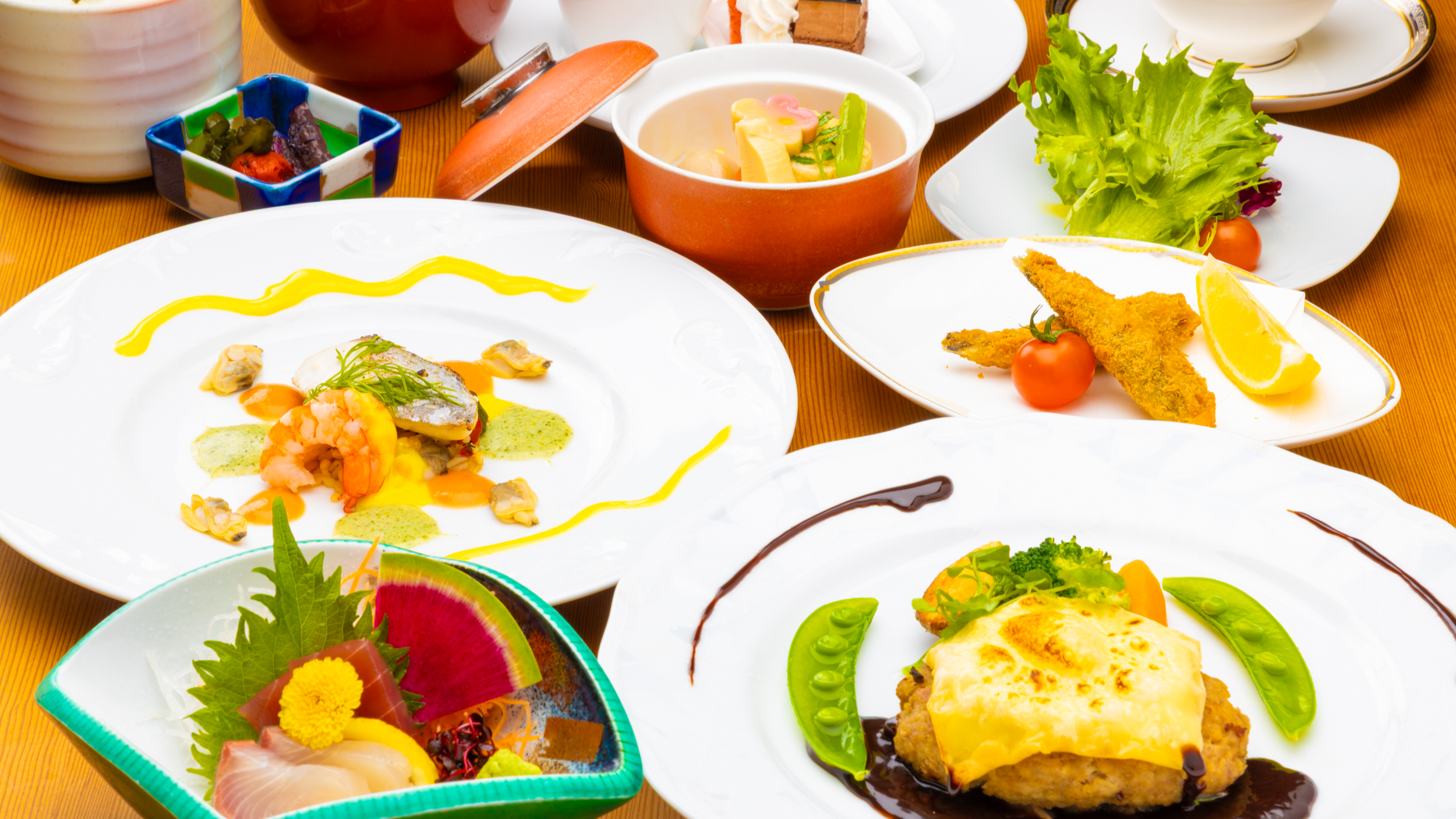 ～手軽に楽しむ和洋折衷コース～ 量控えめのお手軽和洋折衷コースになります。