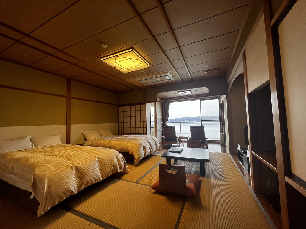 ◆和室ツイン◆12.5畳　シングルベッドが2台入った和室