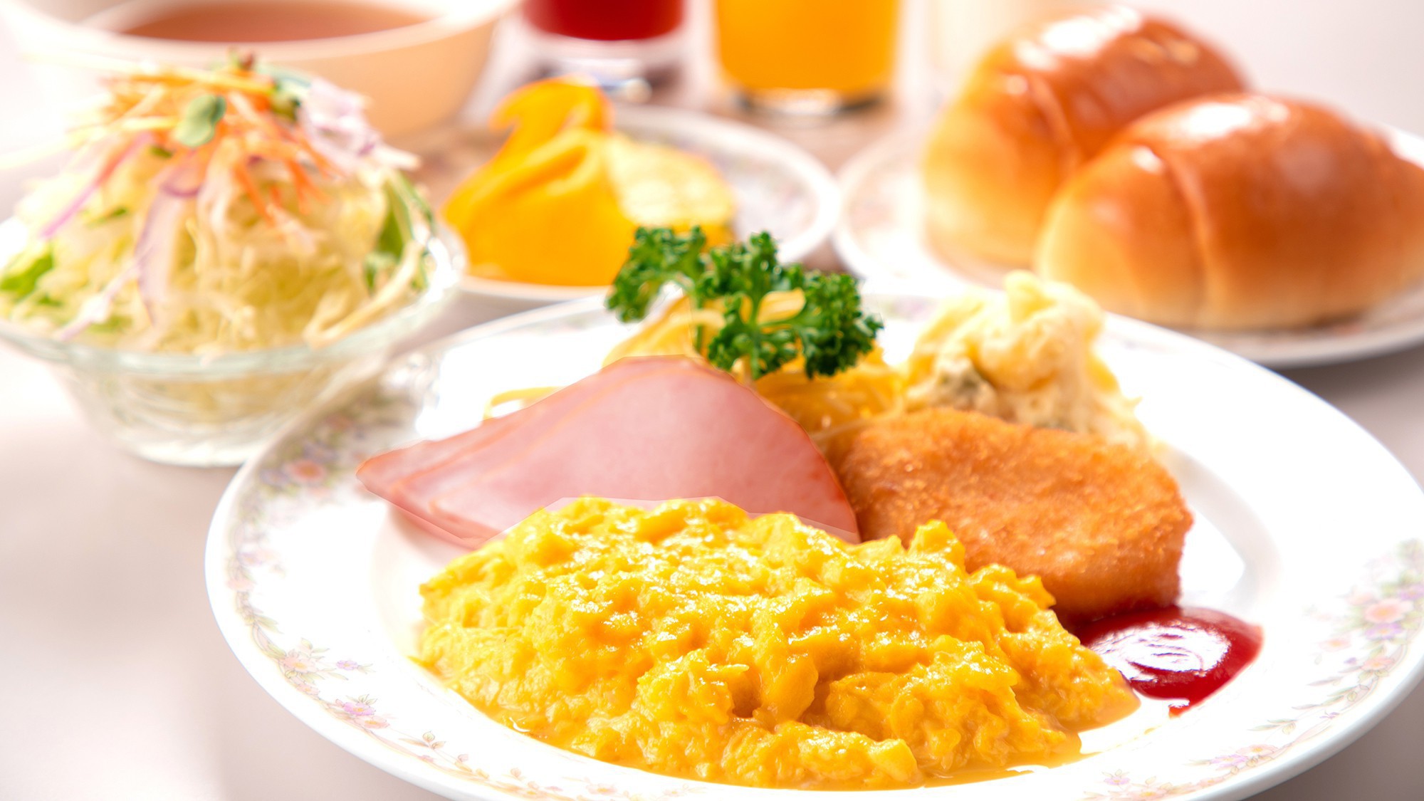 【選べる朝食-洋定食-】 メインの卵料理はお好きな調理法で♪